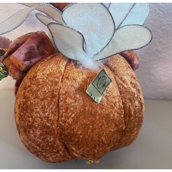 Mark Roberts Fairy Elf Pumpkin Velvet Glitter Bling Collectible Holidaycore - Picture 5 of 9